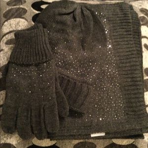 🔥🤩🤩🔥Rhinestone Embellished Hat, Scarf and Glove Set🔥🤩🤩🧤🔥